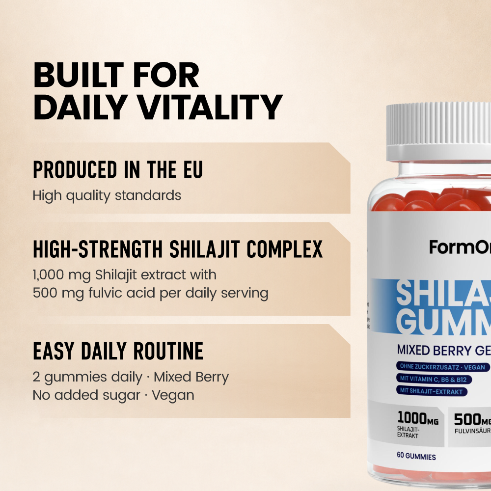 Shilajit Gummies 1000mg + Vitamin C,B6, B12 - 60 Stk