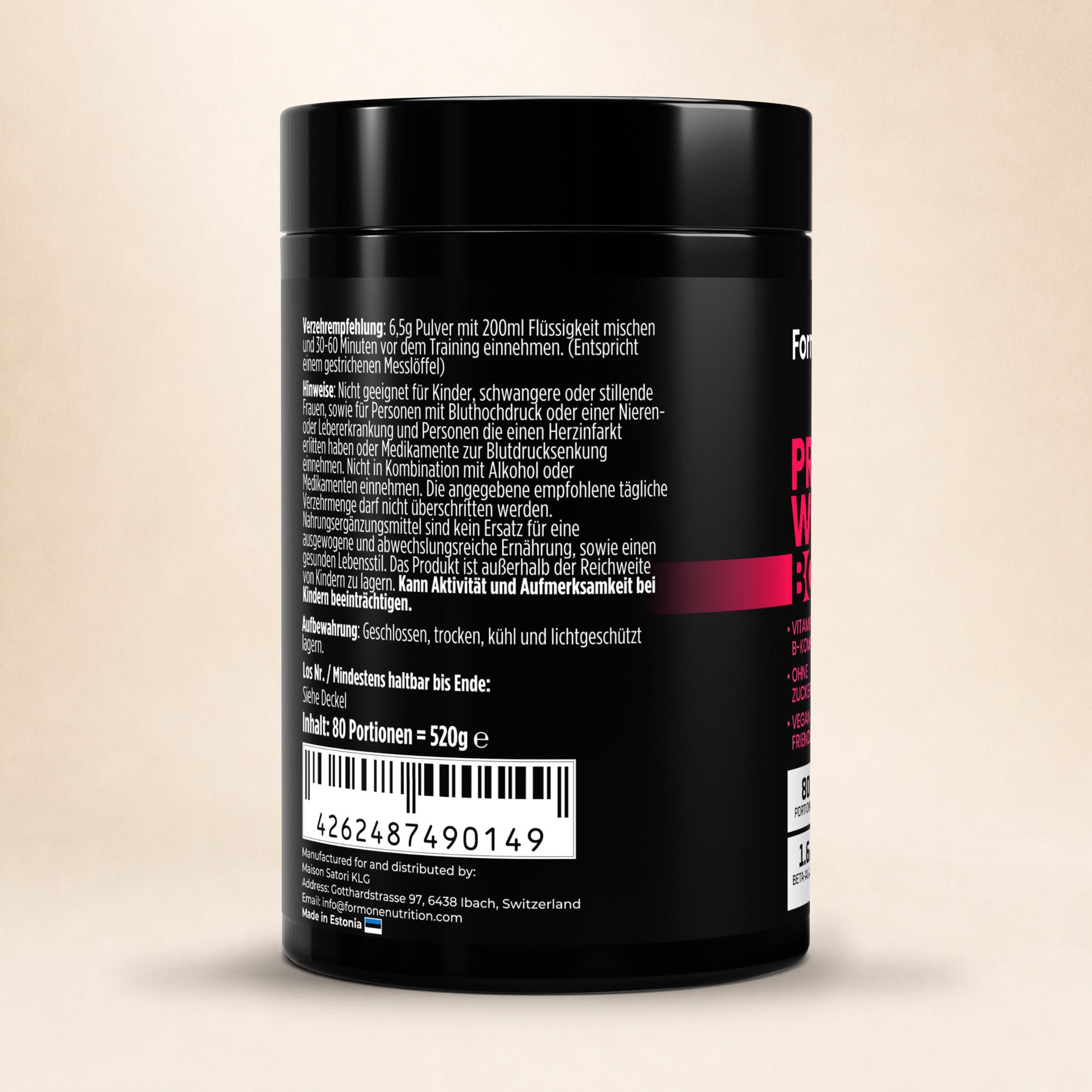 Pre-Workout Booster Himbeere - 520g