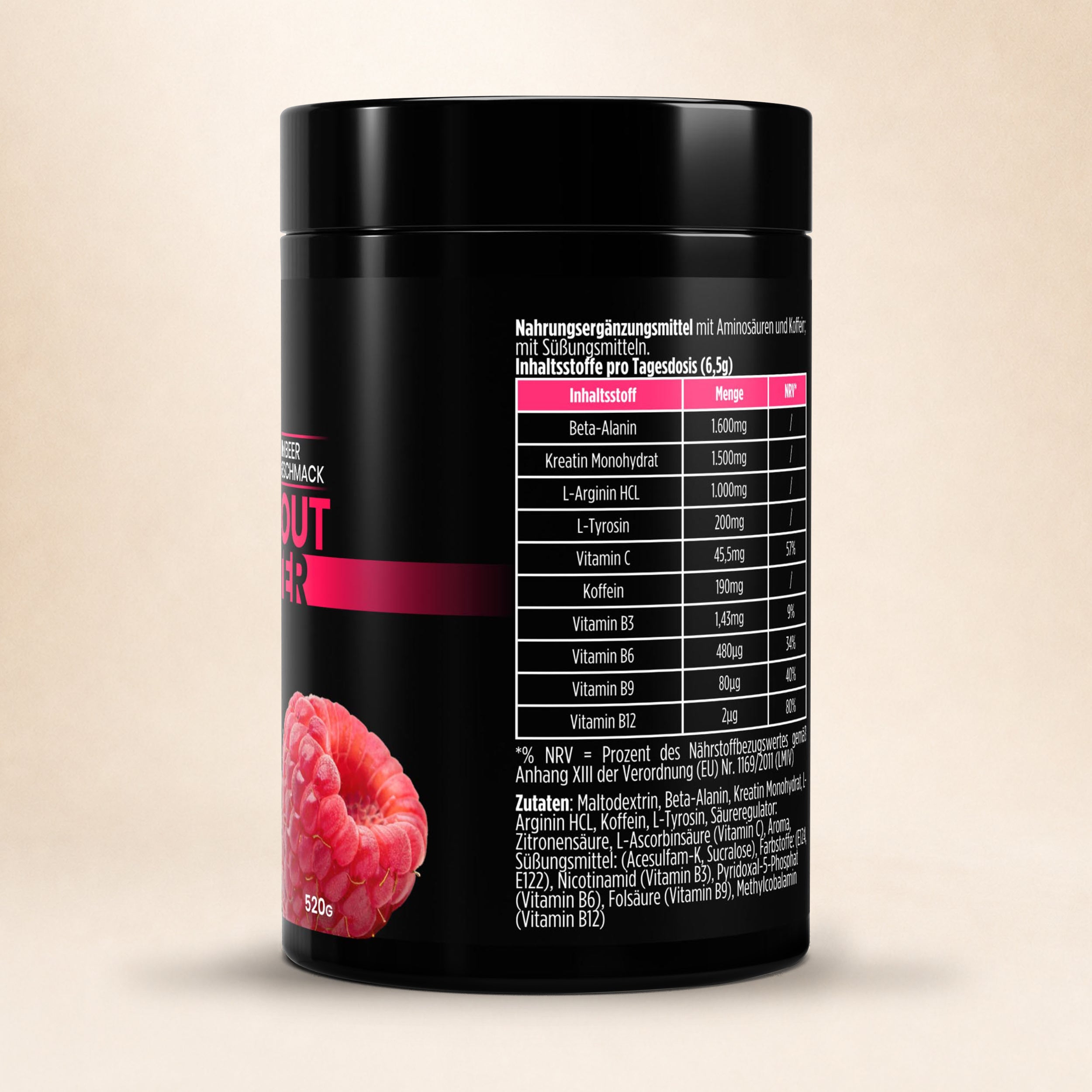 Pre-Workout Booster Himbeere - 520g